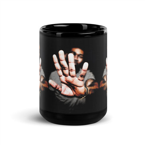 Pausa Taza negra brillante